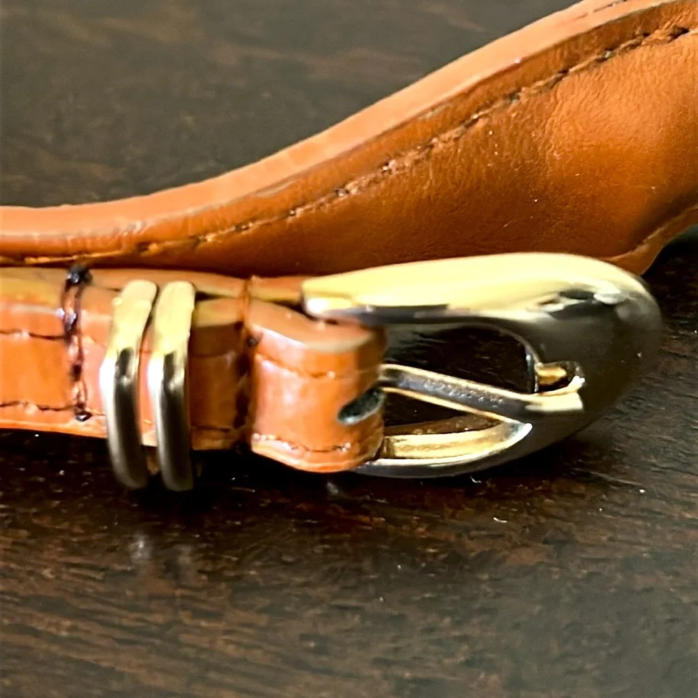 Braided Tan Skinny Belt GUC 3 Holes Vintage